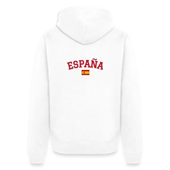 Spain Flag Design Red - Unisex Premium Organic Zip Hoodie - white - Back - Thijin (182cm)