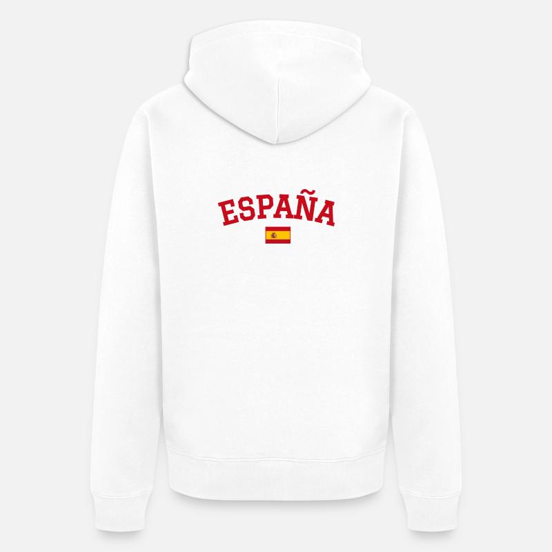 Drapeau espagnol : dessin rouge - Veste à capuche bio Premium Unisexe - blanc