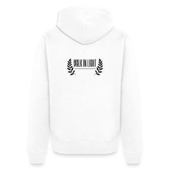 Couronne de laurier rétro Walk In Light - Veste à capuche bio Premium Unisexe - blanc - Dos - Thijin (182cm)