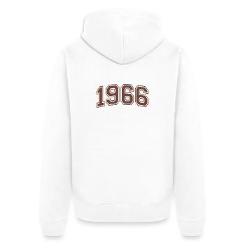 Retro Adventure 60 Jahre Sixties Geschenk 1966 - Unisex Premium Bio Zip Hoodie - Weiß - Hinten - Thijin (182cm)