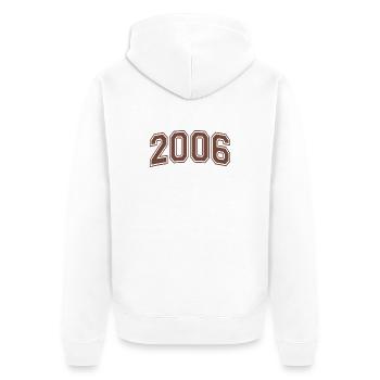 Aventure Rétro 20 Ans Vingtaine Cadeau 2006 - Veste à capuche bio Premium Unisexe - blanc - Dos - Thijin (182cm)