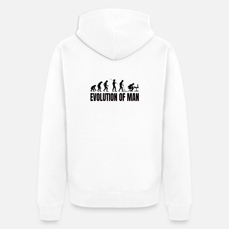Programmierer Computerfreak Evolution - Unisex Premium Bio Zip Hoodie - Weiß