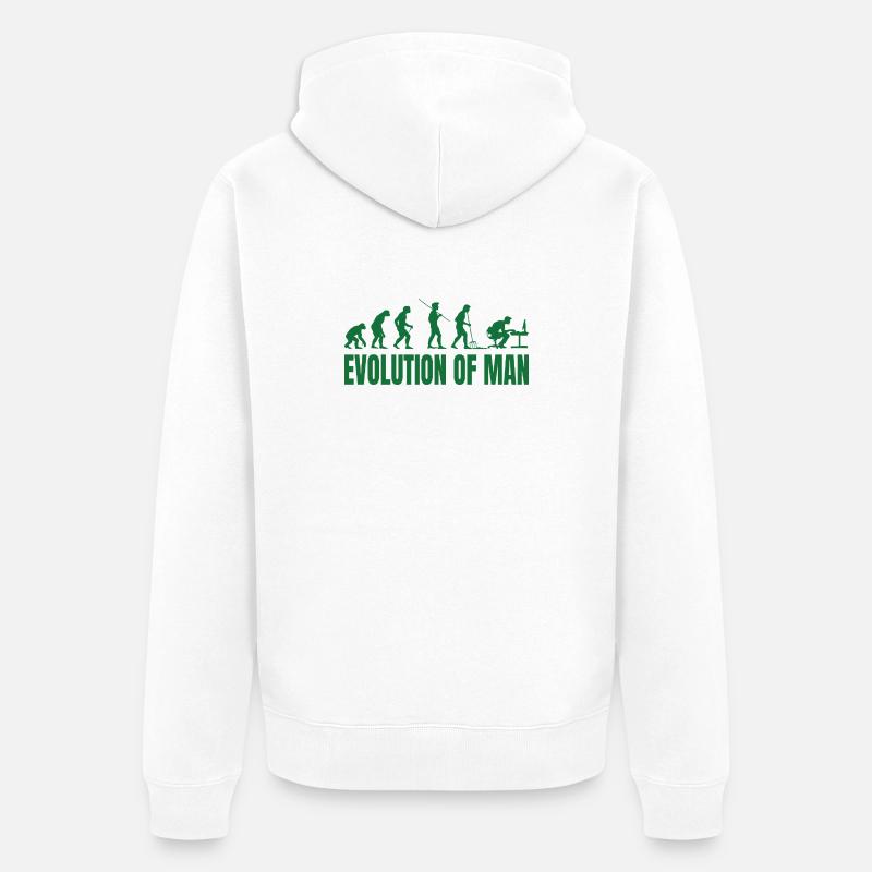 Evolution of Man Programmierer IT - Unisex Premium Bio Zip Hoodie - Weiß