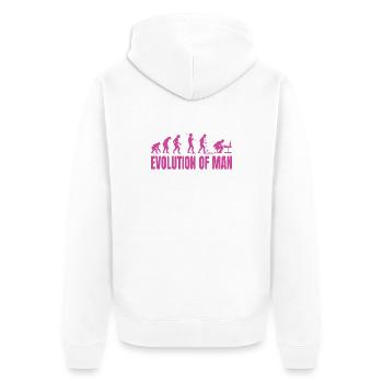 Evolution of Man Programmierer Informatik pink - Unisex Premium Bio Zip Hoodie - Weiß - Hinten - Thijin (182cm)