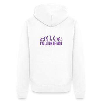 Programmer Computer Freak Evolution Retro - Unisex Premium Organic Zip Hoodie - white - Back - Thijin (182cm)