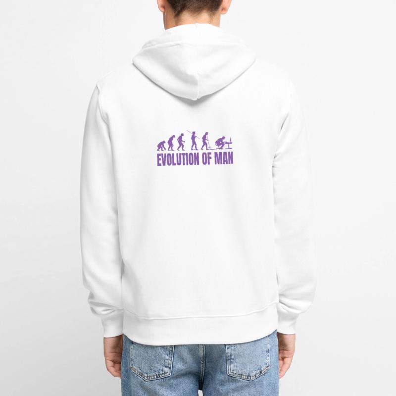 Programmierer Computerfreak Evolution Retro Unisex Premium Bio Zip Hoodie