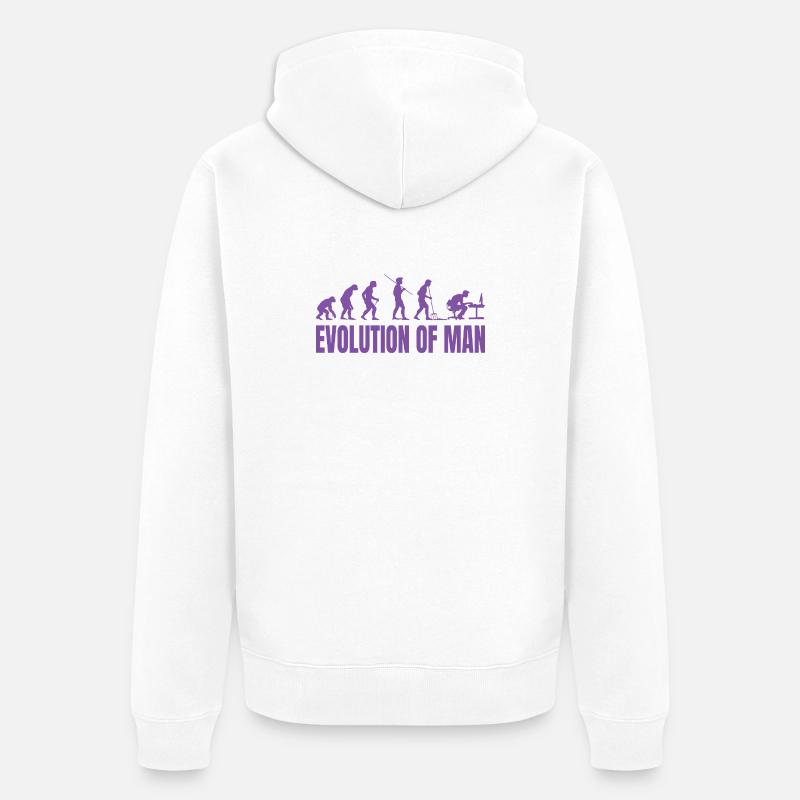 Programmeur Computer Freak Evolution Rétro - Veste à capuche bio Premium Unisexe - blanc