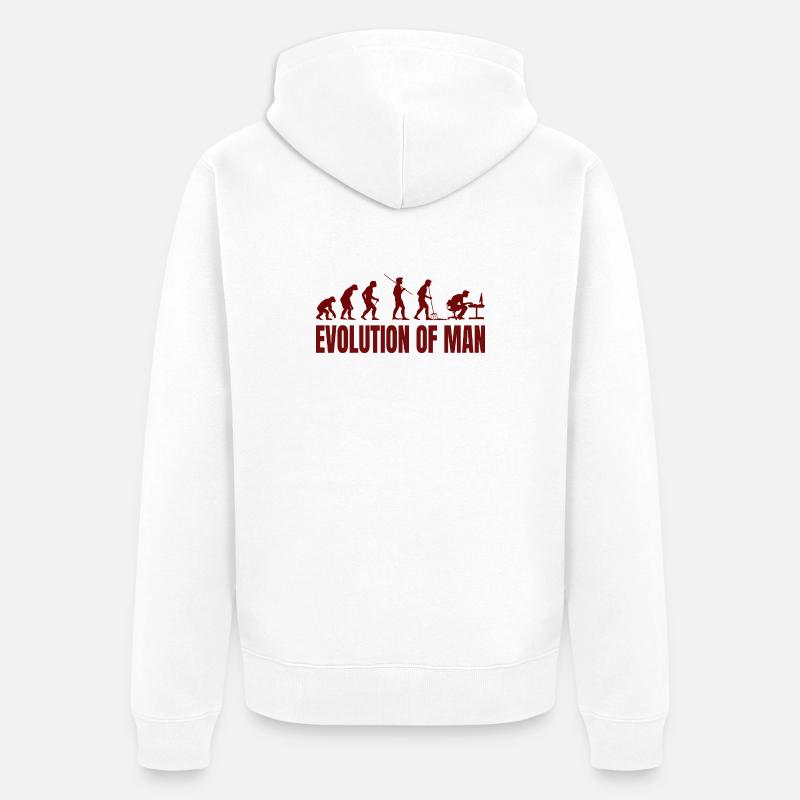 Computer PC Evolution Computer Scientist Programmer - Unisex Premium Organic Zip Hoodie - white