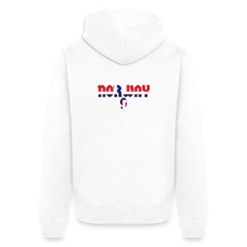 Lettrage norvégien – Design moderne norvégien - Veste à capuche bio Premium Unisexe - blanc - Dos - Thijin (182cm)