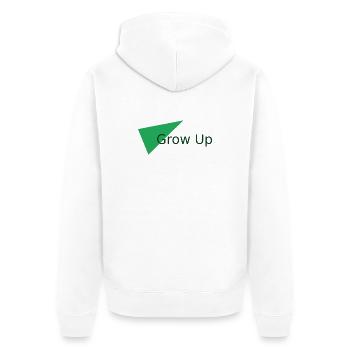 Grow Up  - Unisex Premium Bio Zip Hoodie - Weiß - Hinten - Thijin (182cm)