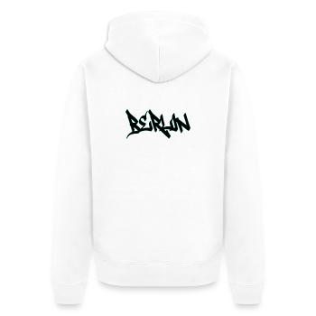 Berlin Grafitti - Unisex Premium Bio Zip Hoodie - Weiß - Hinten - Thijin (182cm)