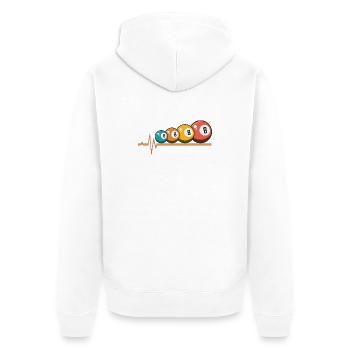 Billard Herzschlag 9 Ball Pool Snooker Spieler - Unisex Premium Bio Zip Hoodie - Weiß - Hinten - Thijin (182cm)
