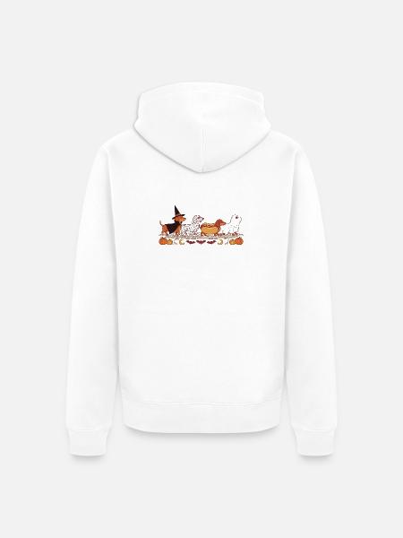 Halloween-Dackel - Unisex Premium Bio Zip Hoodie - Weiß