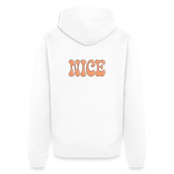 Schöne Blasen, weicher Pfirsichfehler - Unisex Premium Bio Zip Hoodie - Weiß - Hinten - Thijin (182cm)