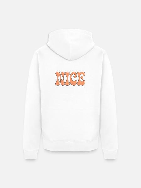 Schöne Blasen, weicher Pfirsichfehler - Unisex Premium Bio Zip Hoodie - Weiß