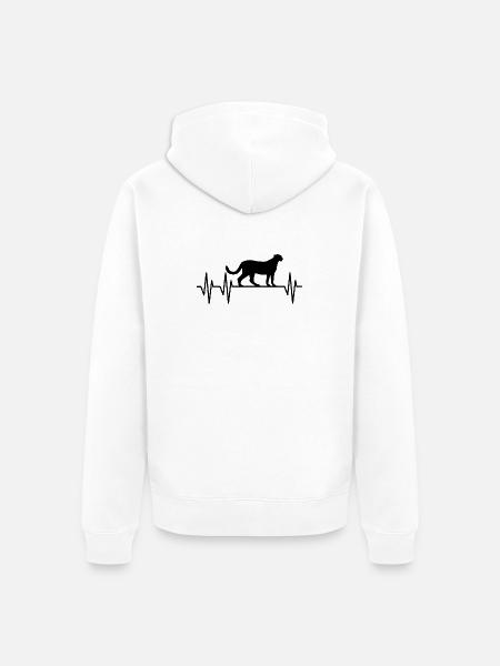Gepard Heartbeat - Unisex Premium Bio Zip Hoodie - Weiß