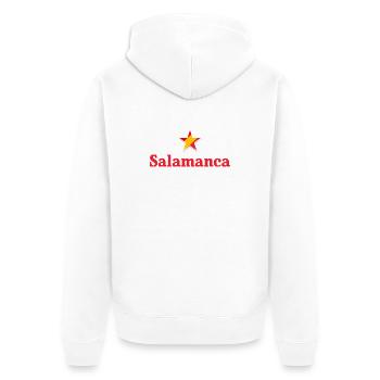 Salamanca - Unisex Premium Organic Zip Hoodie - white - Back - Thijin (182cm)