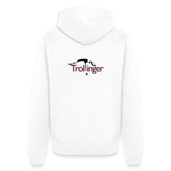 Trollinger - Unisex Premium Bio Zip Hoodie - Weiß - Hinten - Thijin (182cm)