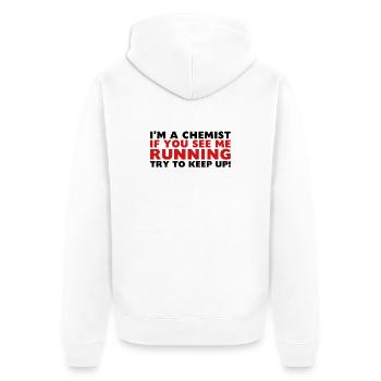 Chimiste en cours d'exécution - Veste à capuche bio Premium Unisexe - blanc - Dos - Thijin (182cm)