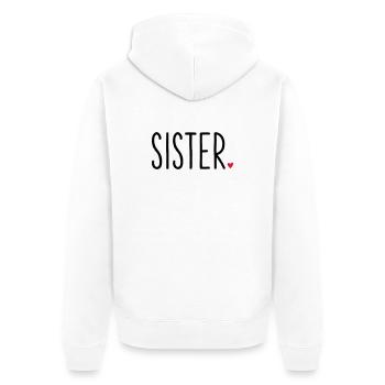 Sister coeur - famille de frères et sœurs cadeau - Veste à capuche bio Premium Unisexe - blanc - Dos - Thijin (182cm)