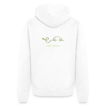 100% Electric – Green Regular Service Car - Unisex Premium Organic Zip Hoodie - white - Back - Thijin (182cm)