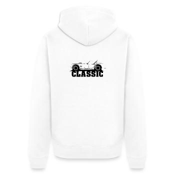 classic cobra car retro vintage oldschool Logo - Unisex Premium Bio Zip Hoodie - Weiß - Hinten - Thijin (182cm)