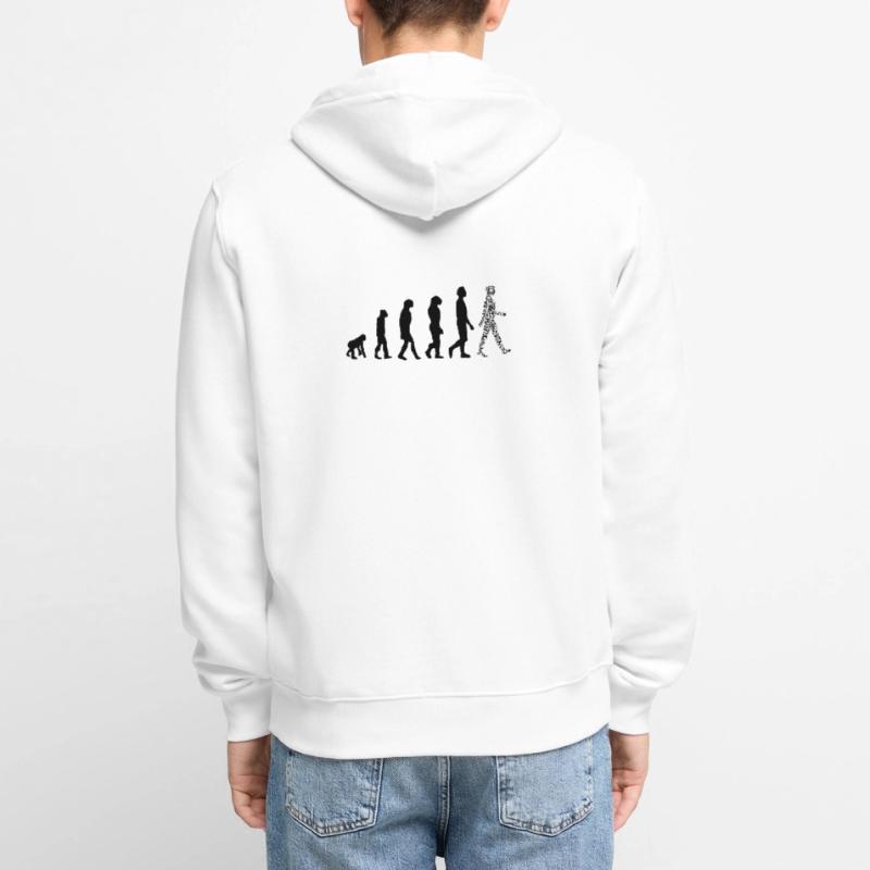 Evolution QR code - Humour pass sanitaire Veste à capuche bio Premium Unisexe