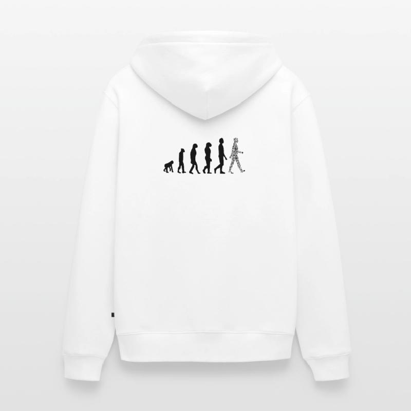 Evolution QR code - Humour pass sanitaire Veste à capuche bio Premium Unisexe