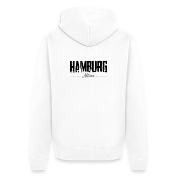 Hamburg Altona, City Shirt - Unisex Premium Bio Zip Hoodie - Weiß - Hinten - Thijin (182cm)