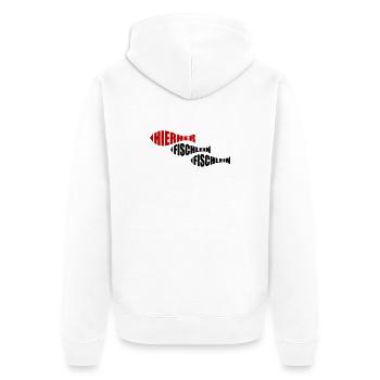 angeln - Unisex Premium Bio Zip Hoodie - Weiß - Hinten - Thijin (182cm)