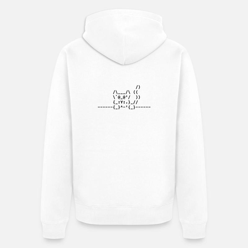 Chat Ascii - Veste à capuche bio Premium Unisexe - blanc