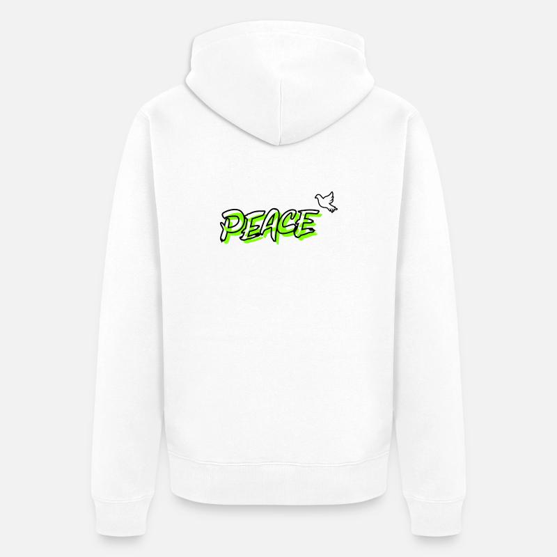 Friede Peace Friedenstaube - Unisex Premium Bio Zip Hoodie - Weiß