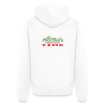 Christmas Time, Weihnachten, Tannenbaum - Unisex Premium Bio Zip Hoodie - Weiß - Hinten - Thijin (182cm)