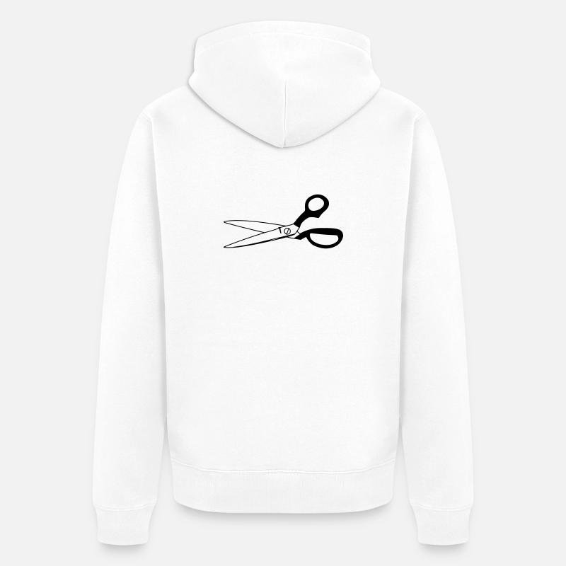 Ciseaux artisanaux - Veste à capuche bio Premium Unisexe - blanc