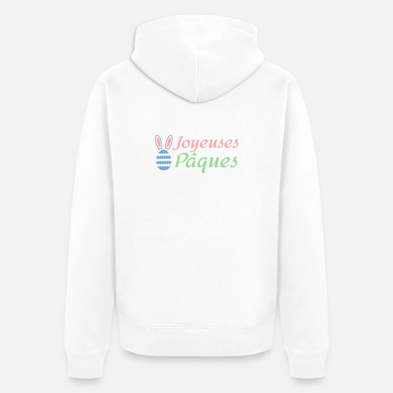 Joyeuses Pâques - Veste à capuche bio Premium Unisexe - blanc