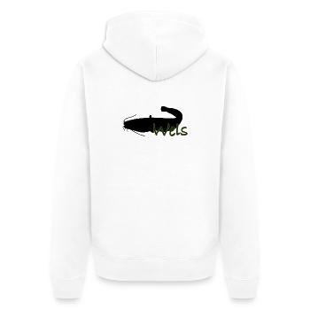 Wels - Unisex Premium Bio Zip Hoodie - Weiß - Hinten - Thijin (182cm)