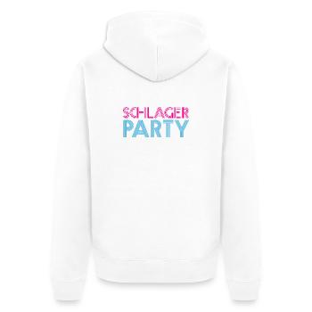 SCHLAGER PARTY Schlagermusik Schlager - Unisex Premium Bio Zip Hoodie - Weiß - Hinten - Thijin (182cm)