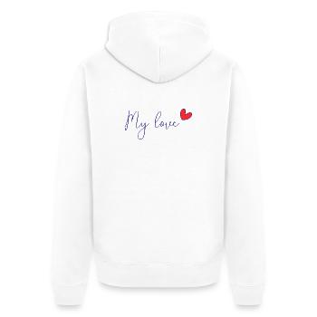 HAPPY NEW YEAR. SAINT SYLVESTER. NEW YEAR - Unisex Premium Organic Zip Hoodie - white - Back - Thijin (182cm)
