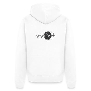 pulse bike logo with sprocket Team bike lap icon - Unisex Premium Organic Zip Hoodie - white - Back - Thijin (182cm)