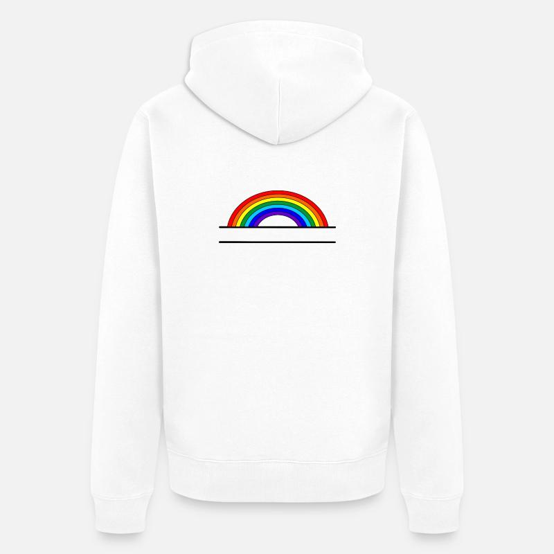 Bannière de nom arc-en-ciel - Veste à capuche bio Premium Unisexe - blanc