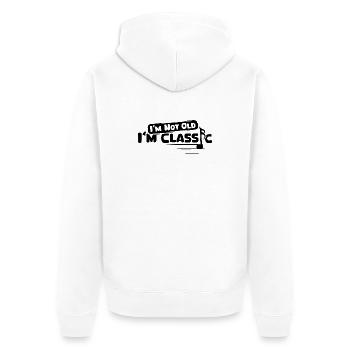 classical music, funny sayings, sheet music, orchestra - Unisex Premium Organic Zip Hoodie - white - Back - Thijin (182cm)