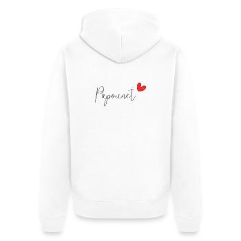 PAPOUNET. DAD. FATHER'S DAY. HAPPY FATHER'S DAY - Unisex Premium Organic Zip Hoodie - white - Back - Thijin (182cm)