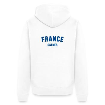 CANNES France Frankreich - Unisex Premium Organic Zip Hoodie - white - Back - Thijin (182cm)