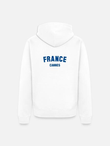 CANNES France Frankreich - Veste à capuche bio Premium Unisexe - blanc