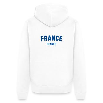 RENNES France Frankreich - Unisex Premium Organic Zip Hoodie - white - Back - Thijin (182cm)