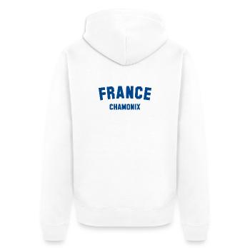 CHAMONIX, France - Veste à capuche bio Premium Unisexe - blanc - Dos - Thijin (182cm)
