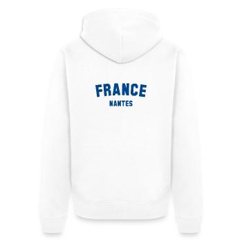 NANTES France Frankreich - Veste à capuche bio Premium Unisexe - blanc - Dos - Thijin (182cm)