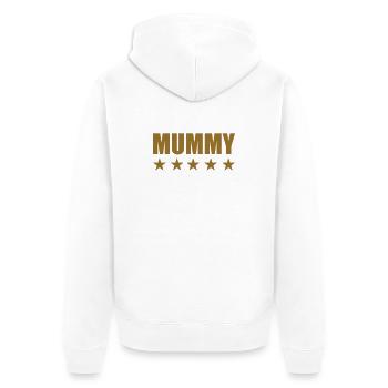 5-Star Mom - Mother's Day - Unisex Premium Organic Zip Hoodie - white - Back - Thijin (182cm)