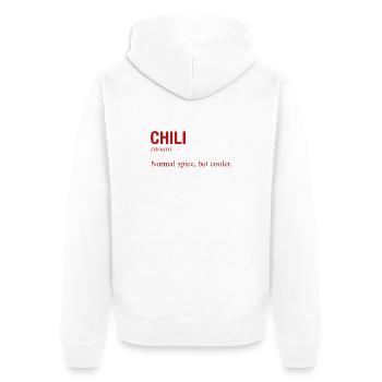 CHILI - Unisex Premium Bio Zip Hoodie - Weiß - Hinten - Thijin (182cm)