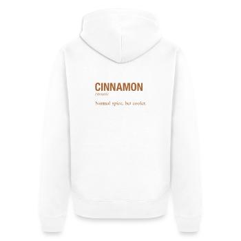 CINNAMON Zimt - Unisex Premium Bio Zip Hoodie - Weiß - Hinten - Thijin (182cm)